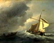 Willem van de Velde - A Dutch Vessel in a Strong Breeze